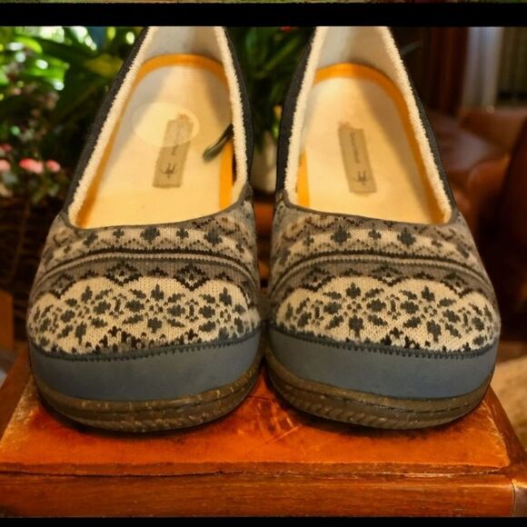 Smartwool Morning Ballet Flats Women's Size 10 Blue Wool Cozy Winter Shoes - Picture 6 of 8